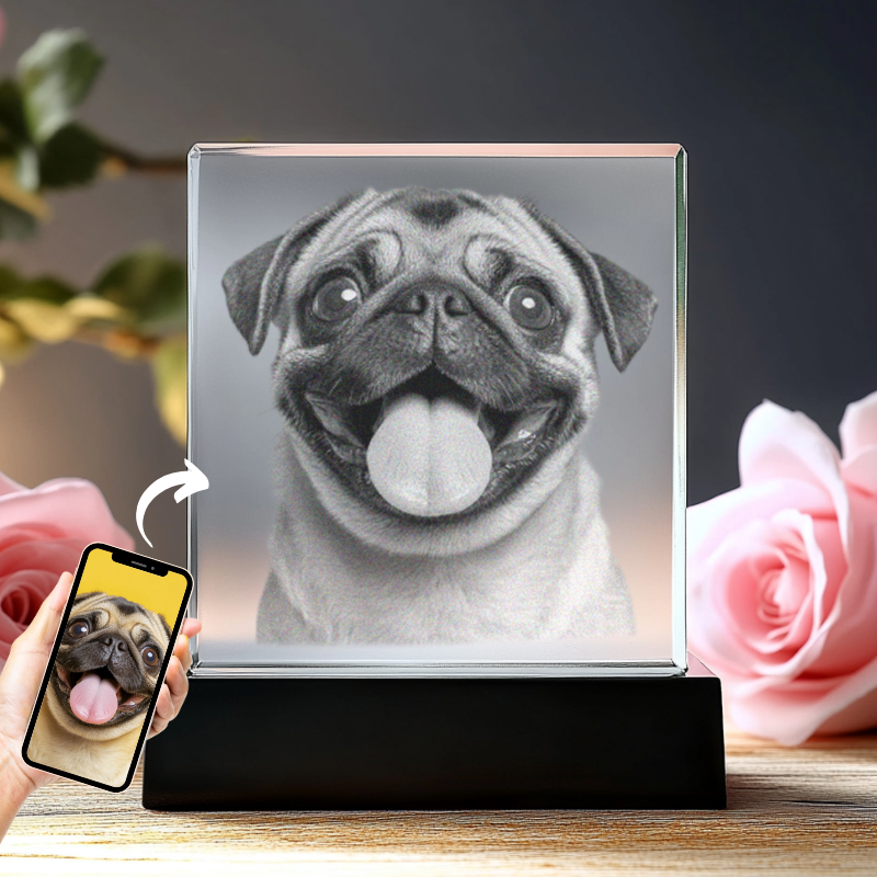 Valentine's Personalized Crystal 3D Photo Square