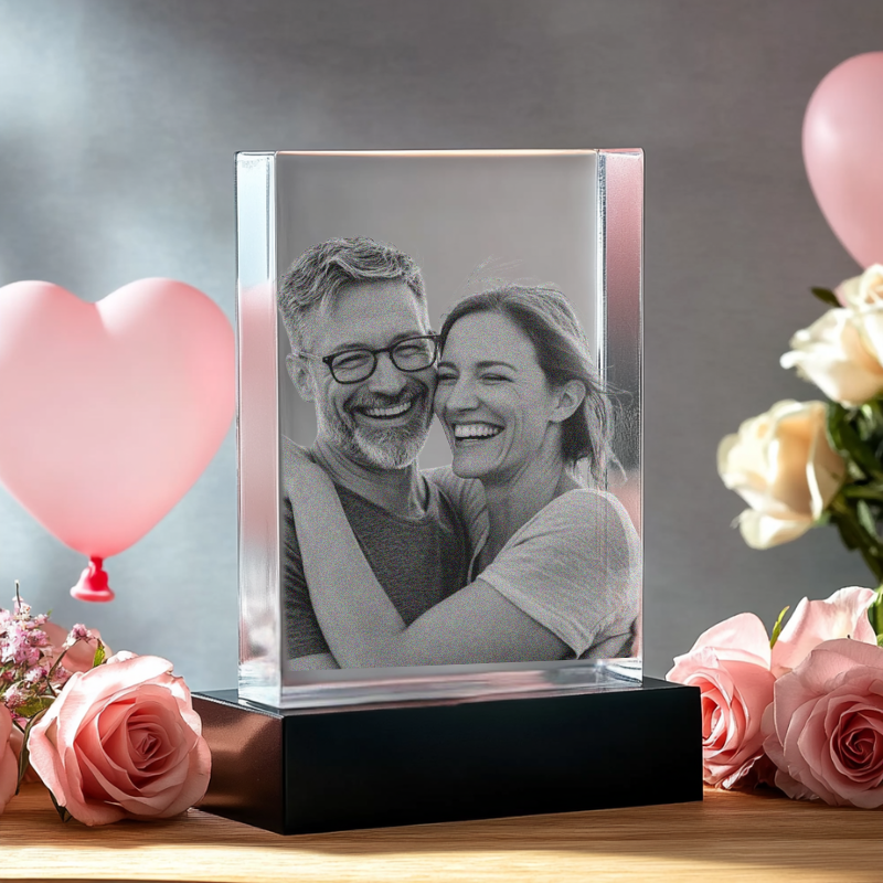 Valentine's Personalized Crystal 3D Photo Tower